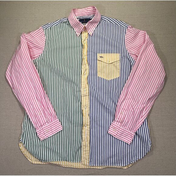Ralph Lauren Men's XL Color-Block‎ Stripe Stretch Classic Fit Button Shirt - Picture 1 of 9